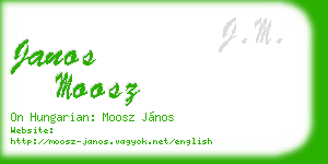 janos moosz business card
